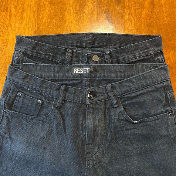 Bundle of Two Men's Black Jeans 100% Cotton 5 Pocket Zipper Fly - Picture 4 of 16